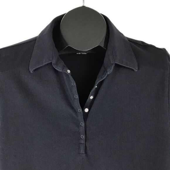 Lane Bryant Venezia Snap-Up Polo Tee Women’s Plus Size 14/16 Black Stretch Knit - Picture 2 of 8